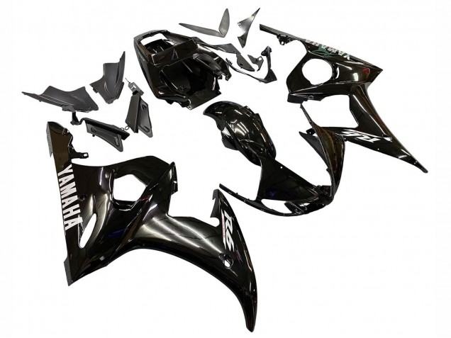 Purchase 2006-2009 Glossy Black White Decals Yamaha YZF R6S Motorcycle Fairings UK