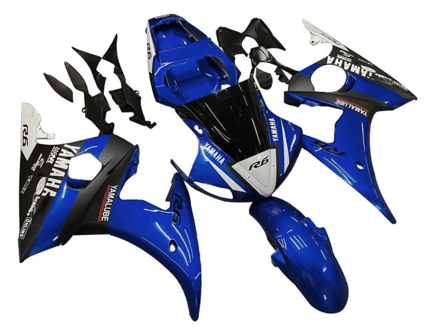 Purchase 2006-2009 Blue White Glossy Black Yamalube Yamaha YZF R6S Motorcycle Fairings UK