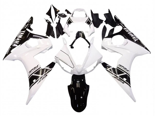 Purchase 2006-2009 White Glossy Black Yamaha YZF R6S Motorcycle Fairings UK
