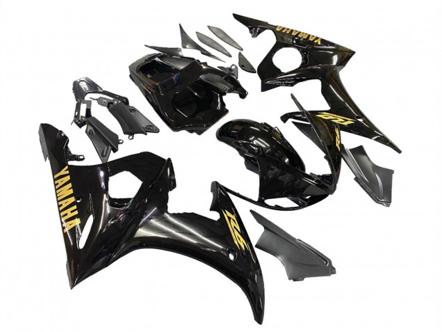 Purchase 2003-2004 Glossy Black Gold Decals Yamaha YZF R6 Motorcycle Fairings UK