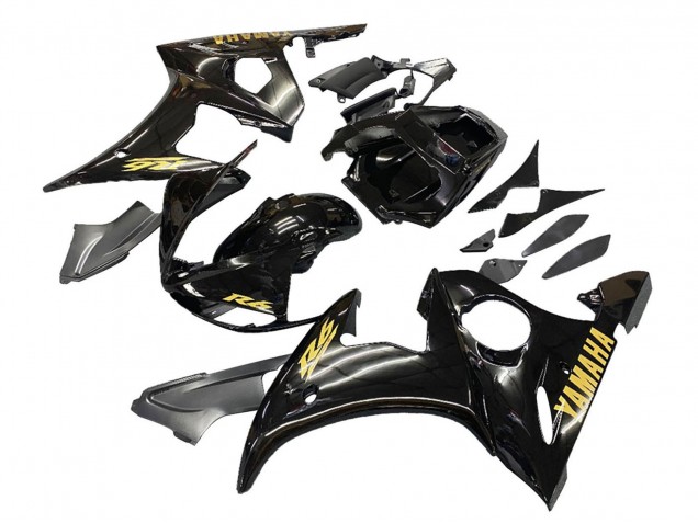 Purchase 2003-2004 Glossy Black Gold Decals Yamaha YZF R6 Motorcycle Fairings UK