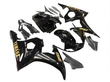 Purchase 2006-2009 Glossy Black Gold Decals Yamaha YZF R6S Motorcycle Fairings UK