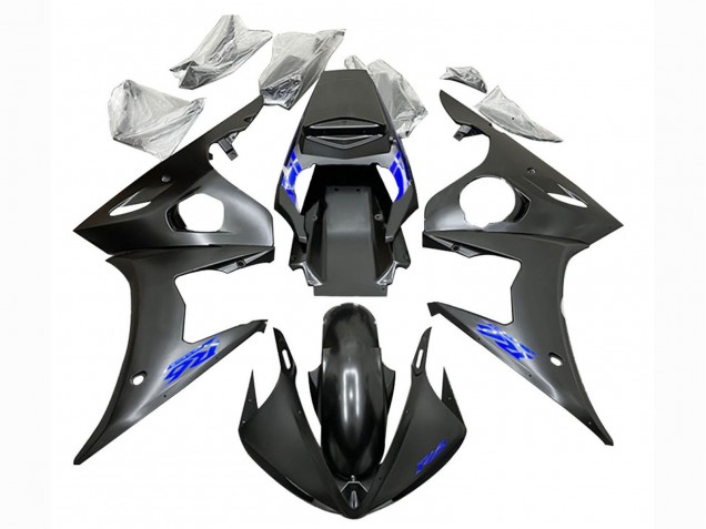 Purchase 2003-2004 Matte Black Blue Yamaha YZF R6 Motorcycle Fairings UK