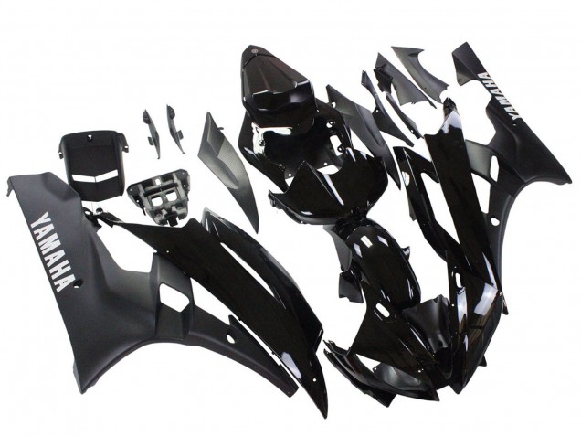 Purchase 2006-2007 Glossy Black Matte Black Yamaha YZF 600 R6 Motorcycle Fairings UK