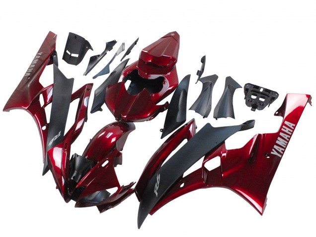 Purchase 2006-2007 Red Matte Black Yamaha YZF 600 R6 Motorcycle Fairing UK