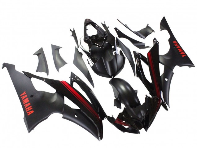 Purchase 2008-2016 Glossy Black Matte Black Red Stripe Yamaha YZF 600 R6 Motorcycle Fairings UK