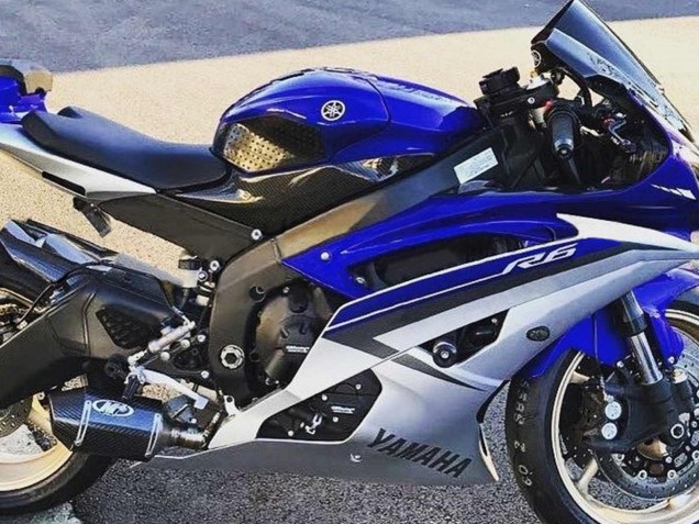 Purchase 2008-2016 Silver Blue Yamaha YZF 600 R6 Motorcycle Fairings UK