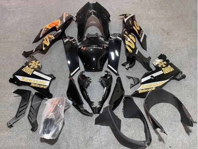 Purchase 2021-2025 Glossy Black Gold Elf Snow Kawasaki ZX10R Motorcycle Fairings UK