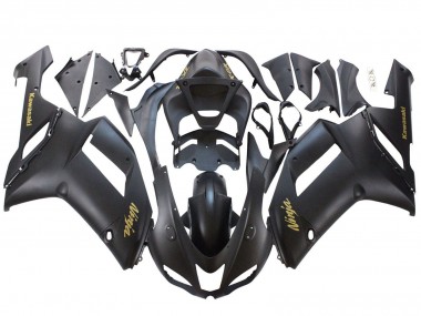 Purchase 2007-2008 Matte Black with Yellow Logo Ninja Kawasaki ZX6R Motorcycle Fairings UK