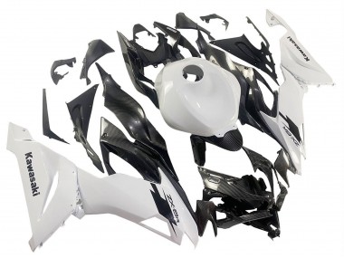 Purchase 2019-2022 White Black Carbon Fiber Kawasaki ZX6R Motorcycle Fairings UK