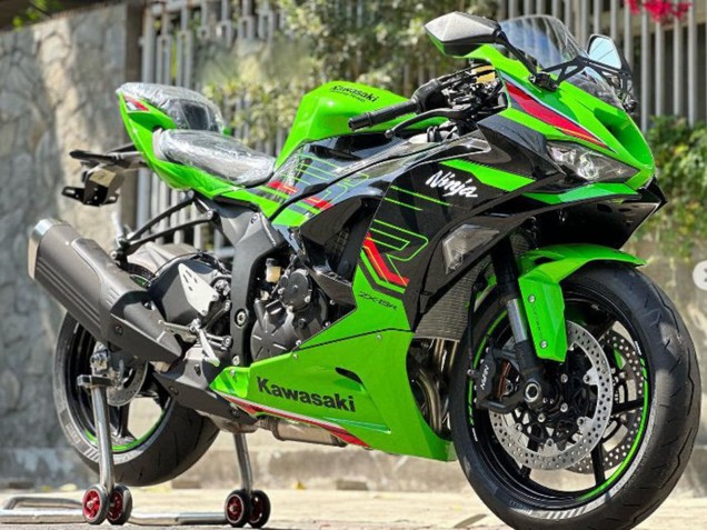 Purchase 2019-2022 Green Glossy Black Red Kawasaki ZX6R Motorcycle Fairings UK