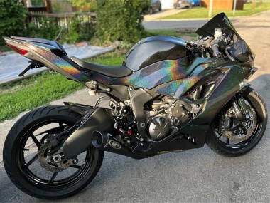 Purchase 2019-2022 Black Rainbow Kawasaki ZX6R Motorcycle Fairings UK