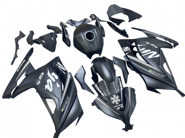 Purchase 2013-2024 Matte Black White Elf Snow Kawasaki EX300 Motorcycle Fairings UK