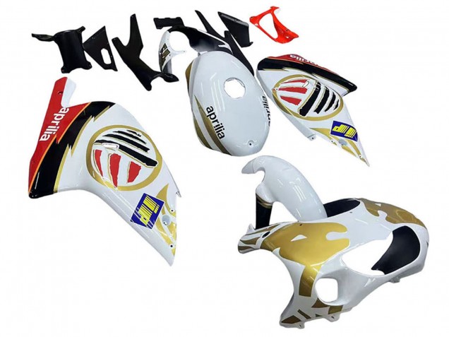 Purchase 2000-2005 White Gold Red Aprilia RS125 Motorcycle Fairings UK Purchase 2000-2005 White Gold Red Aprilia RS125 Motorcycle Fairings UK