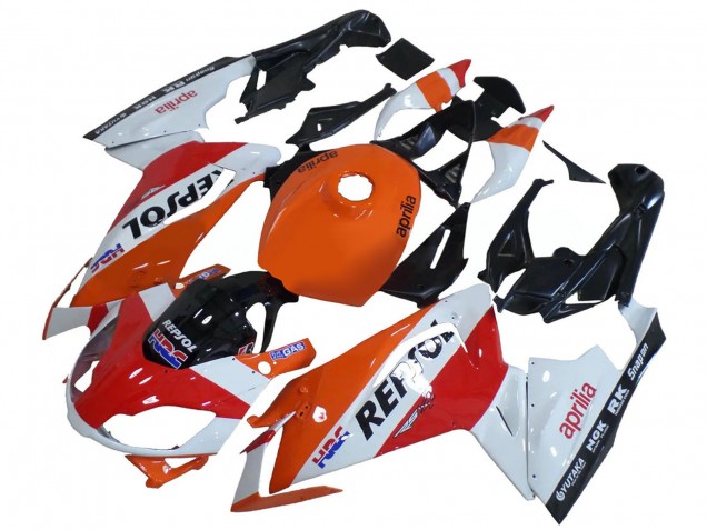 Purchase 2006-2011 White Orange Red Repsol Aprilia RS125 Motorcycle Fairings UK
