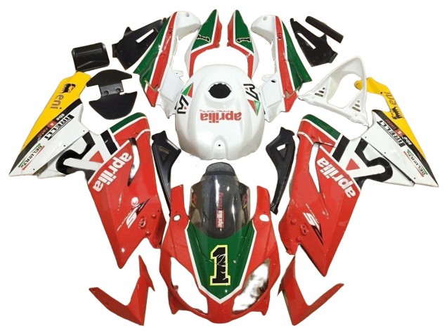 Purchase 2006-2011 White Red Green Aprilia RS125 Motorcycle Fairings UK
