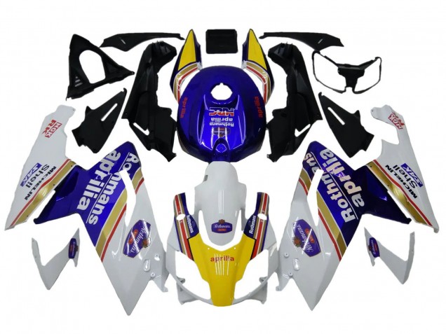 Purchase 2006-2011 White Blue Yellow Rothmans Aprilia RS125 Motorcycle Fairings UK