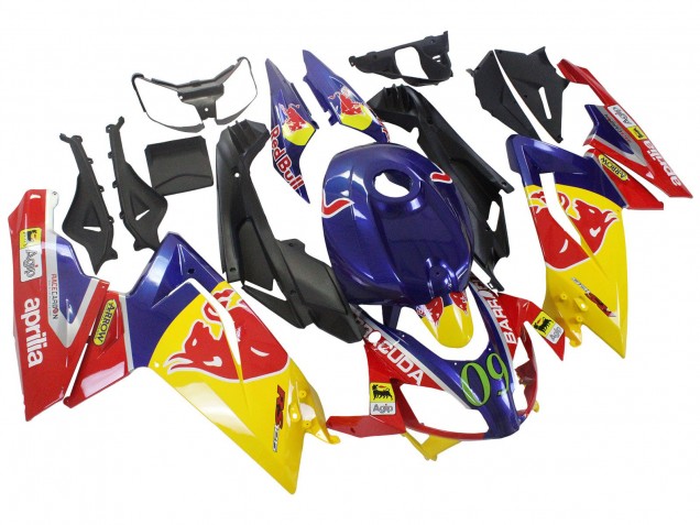 Purchase 2006-2011 Yellow Dark Blue Red Bull Aprilia RS125 Motorcycle Fairings UK
