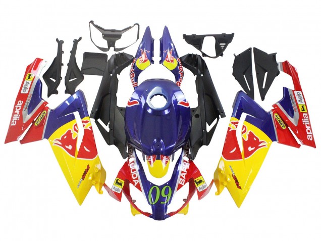 Purchase 2006-2011 Yellow Dark Blue Red Bull Aprilia RS125 Motorcycle Fairings UK