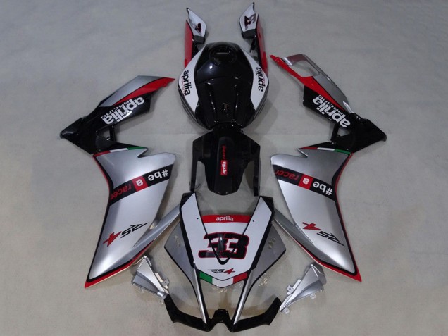 Purchase 2012-2018 Silver Red Glossy Black Aprilia RS4 50 125 Motorcycle Fairings UK