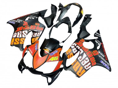 Purchase 2004-2007 Matte Black Orange Rossi Honda CBR600 F4i Motorcycle Fairings UK