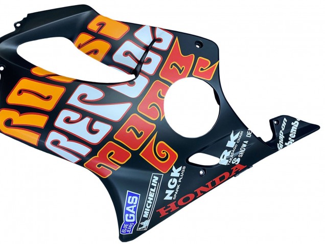 Purchase 2004-2007 Matte Black Orange Rossi Honda CBR600 F4i Motorcycle Fairings UK