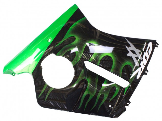 Purchase 1996-2007 Glossy Black Green Flame Honda CBR1100XX Blackbird Motorcycle Fairing UK
