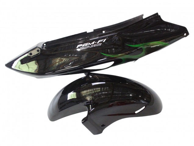 Purchase 1996-2007 Glossy Black Green Flame Honda CBR1100XX Blackbird Motorcycle Fairing UK