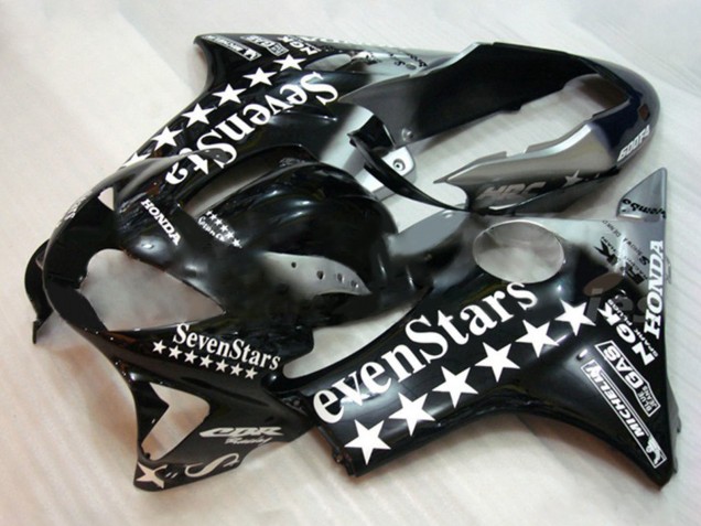 Purchase 1999-2000 Glossy Black White SevenStars Honda CBR600 F4 Motorcycle Fairings UK