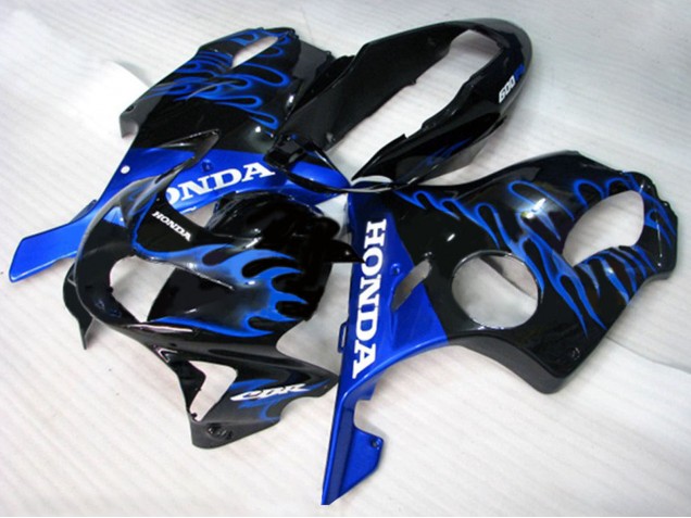 Purchase 1999-2000 Glossy Black Blue Flame Honda CBR600 F4 Motorcycle Fairings UK