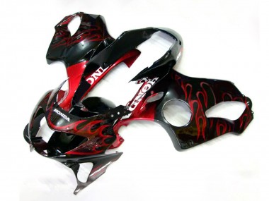 Purchase 1999-2000 Glossy Black Red Flame Honda CBR600 F4 Motorcycle Fairings UK