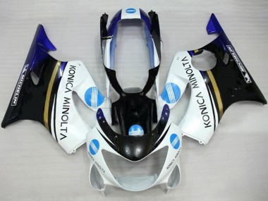 Purchase 1999-2000 White Blue Glossy Black Konica Minolta Honda CBR600 F4 Motorcycle Fairings UK