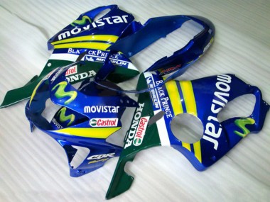 Purchase 1999-2000 Blue Yellow Green MoviStar Castrol Honda CBR600 F4 Motorcycle Fairings UK