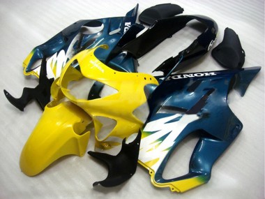 Purchase 1999-2000 Yellow Dark Blue Glossy Black Honda CBR600 F4 Motorcycle Fairings UK