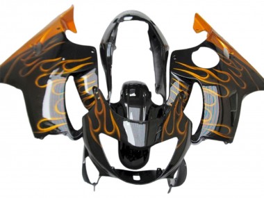 Purchase 1999-2000 Glossy Black Gold Flame Honda CBR600 F4 Motorcycle Fairings UK