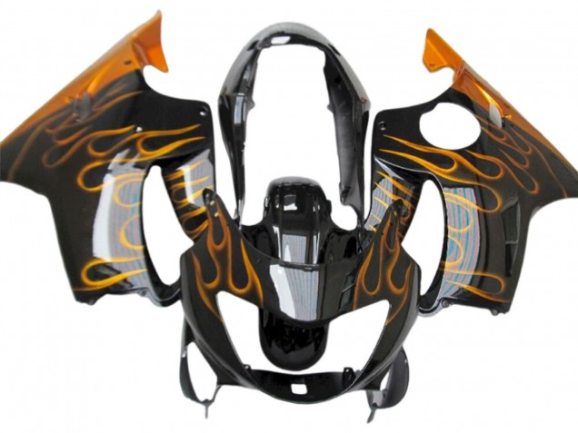Purchase 1999-2000 Glossy Black Gold Flame Honda CBR600 F4 Motorcycle Fairings UK