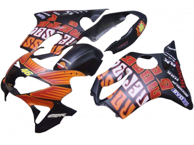Purchase 1999-2000 Matte Black Orange Rossi Repsol 46 Honda CBR600 F4 Motorcycle Fairings UK