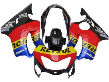Purchase 1999-2000 Red Yellow Blue Glossy Black Repsol Honda CBR600 F4 Motorcycle Fairings UK