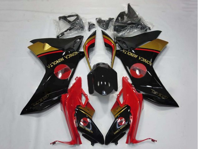 Purchase 2011-2013 Red Gold Glossy Black Konica Minolta Honda CBR600F Motorcycle Fairings UK