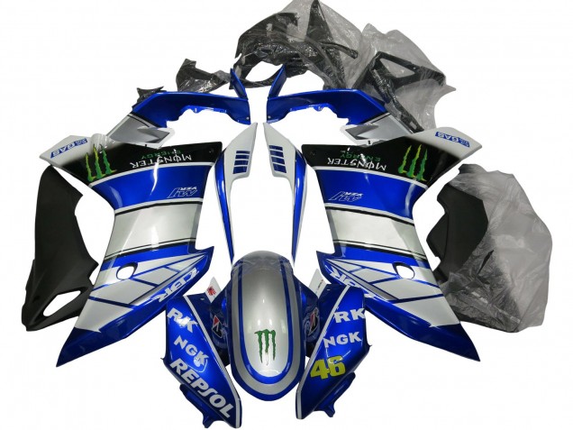 Purchase 2011-2013 Silver Blue Glossy Black Green Repsol Monster Honda CBR600F Motorcycle Fairings UK