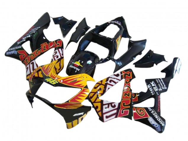 Purchase 2000-2001 Glossy Black Orange Repsol Rossi Honda CBR900RR 929 Motorcycle Fairings UK