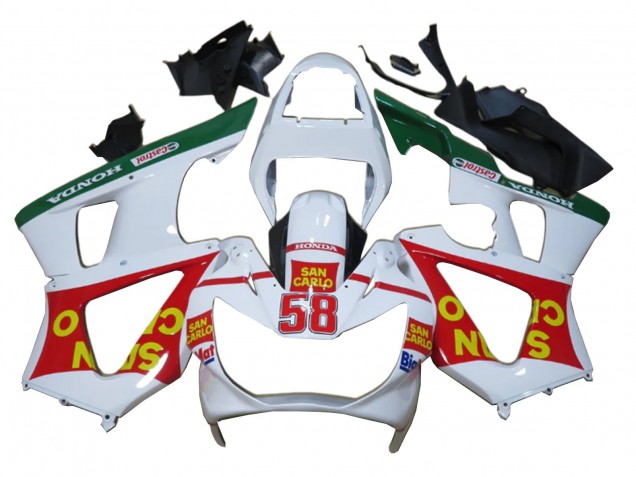 Purchase 2000-2001 White Red Green Castrol San Carlo Honda CBR900RR 929 Motorcycle Fairings UK