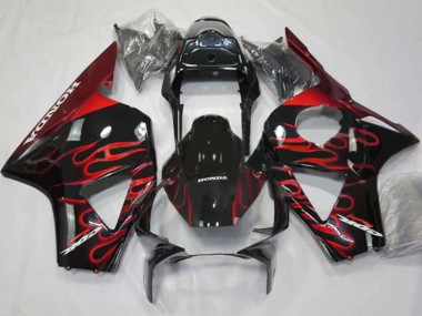 Purchase 2002-2003 Glossy Black Red Flame Honda CBR900RR 954 Motorcycle Fairings UK