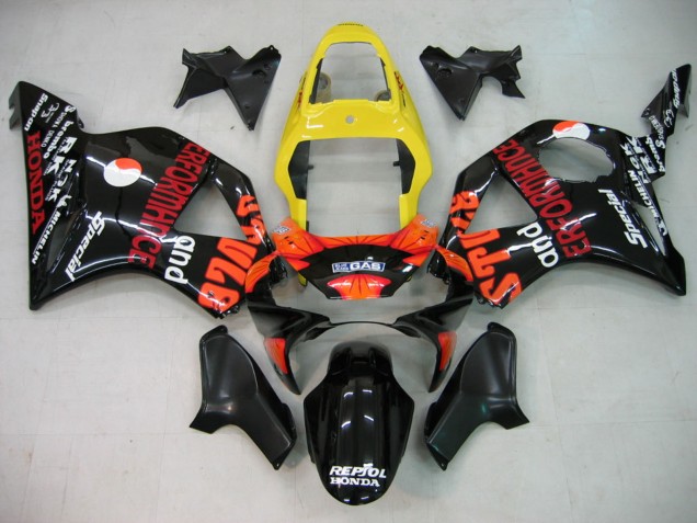 Purchase 2002-2003 Yellow Red Glossy Black Repsol Rossi Honda CBR900RR 954 Motorcycle Fairing UK