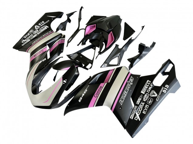 Purchase 2007-2014 White Pink Glossy Black Connie Ducati 848 Motorcycle Fairings UK