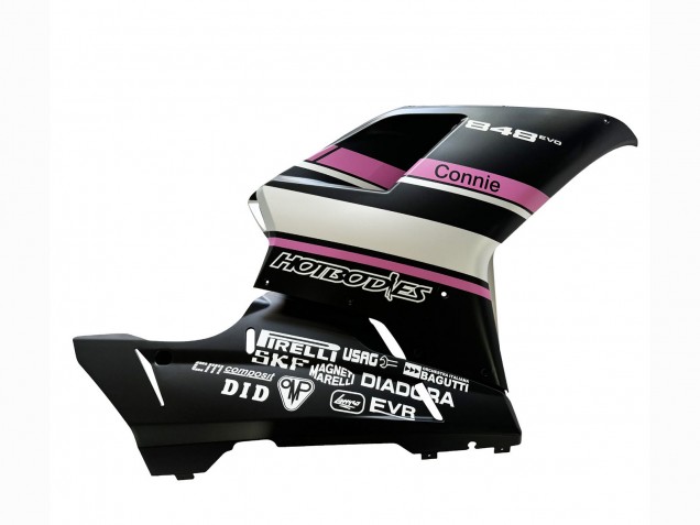 Purchase 2007-2014 White Pink Glossy Black Connie Ducati 848 Motorcycle Fairings UK