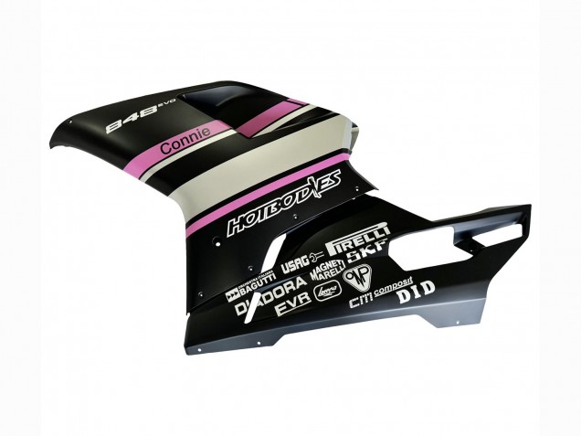 Purchase 2007-2014 White Pink Glossy Black Connie Ducati 848 Motorcycle Fairings UK