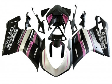 Purchase 2007-2014 White Pink Glossy Black Connie Ducati 848 Motorcycle Fairings UK