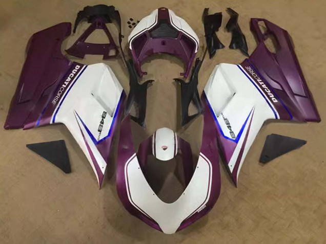 Purchase 2007-2014 White Blue Purple Corse Ducati 848 Motorcycle Fairings UK
