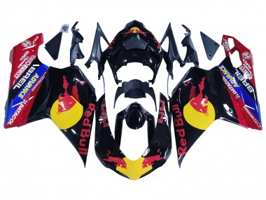 Purchase 2007-2014 Glossy Black Yellow Blue Red Bull Ducati 848/1098/1198 Motorcycle Fairings UK